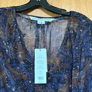 Veronica Beard Blue Mini Dress with 3/4 Sleeves